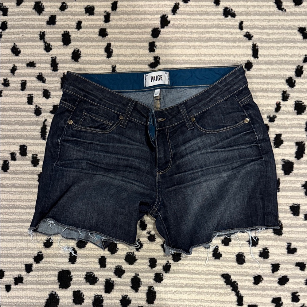 PAIGE Midnight Blue Denim Shorts